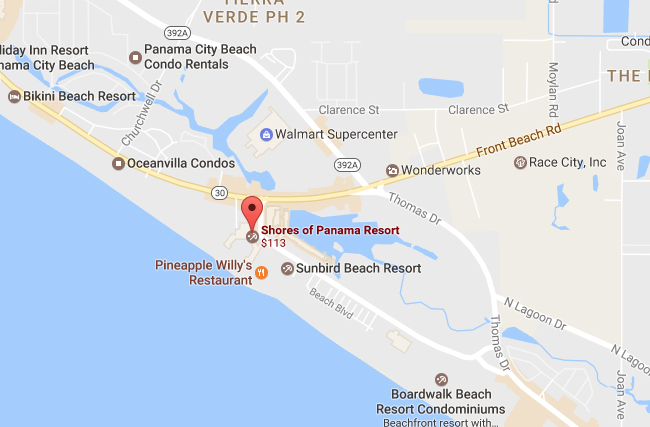 Shores of Panama is conveniently located right next door to Pineapple Willy's in Panama City Beach, Florda